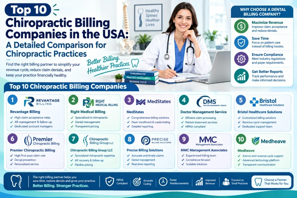 Top 10 Chiropractic Billing Companies in the USA: A Detailed Comparison for Chiropractic Practices